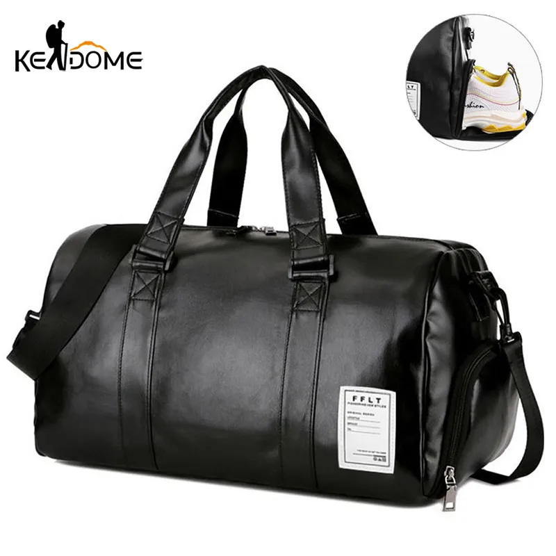 Gym Bag Leather Sports Bags Dry Wet Bags Men Training for Shoes Fitness Yoga Travel Luggage Shoulder Sac De Sport Bag XA512WD