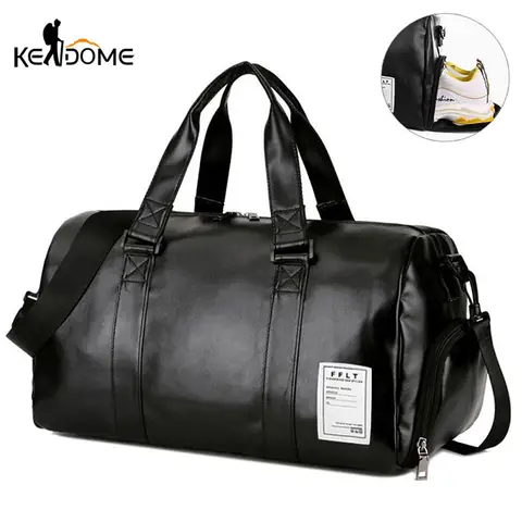 Leather Gym Sports Bag Men kendome