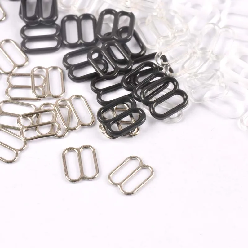 100pcs Black White Metal/plastic Belt Buckle Hair Jewelry Ribbon Adjuster DIY Accessories Wedding Card Buckles Home Decor c2407