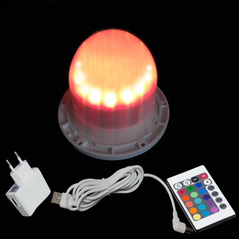 120mm Direct Charging Portable Mini 24 LED Light Sources with 16 Color Remote Controller Rechargeable Decoration 10pcs/Lot