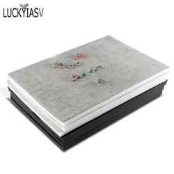 3pcs/lot Jewelry Foam Tray DIY Inserts Liners Grey/Black Velvet Jewellery Rings Bracelet Watch Showed Case Earrings Hole Tray