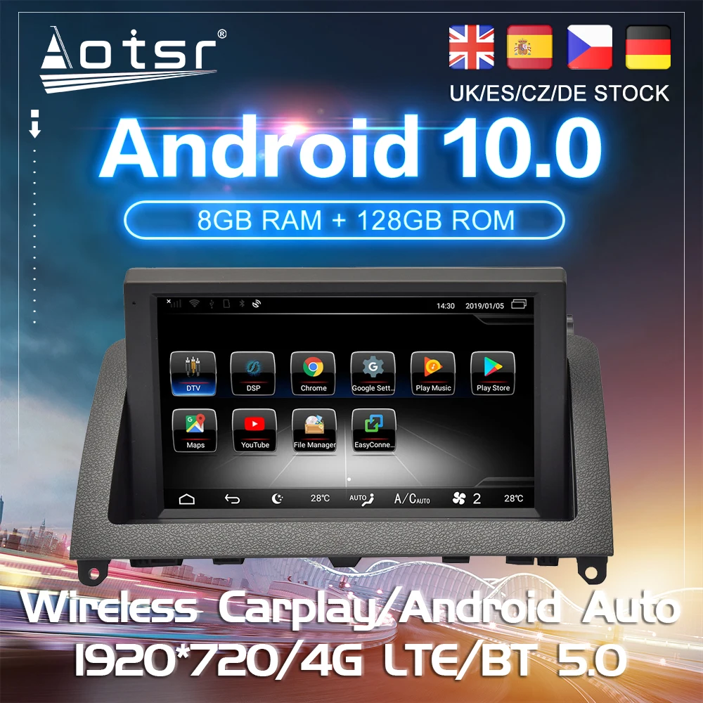 

Android 10 For Mercedes-Benz C-W204 2007 Car DVD GPS Navigation Carplay Auto Radio Stereo Multimedia Player Touch Screen 2Din