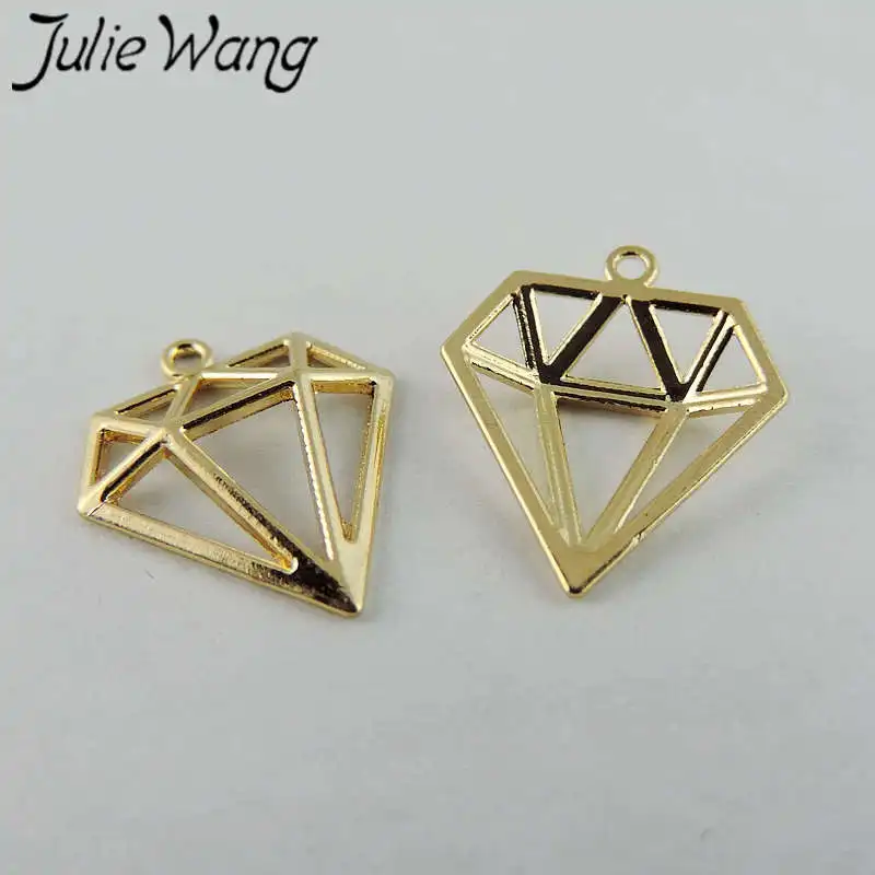 40PCS Hollow Triangle Charms KC Gold Color Geometric Zinc Alloy Pendant Necklace Bracelet Jewelry Making Accessory
