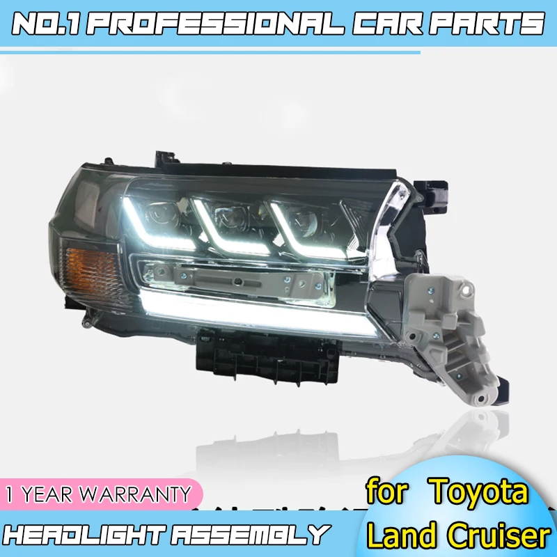 car for Land Cruiser headlight2016-2020 assembly low with elevated LED lens two-color daytime running light assembly