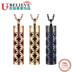 Ubelieve Essential Oil Diffuser Necklace Aromatherapy Diffuser Pendant Locket 316L Stainless Steel Necklace Women