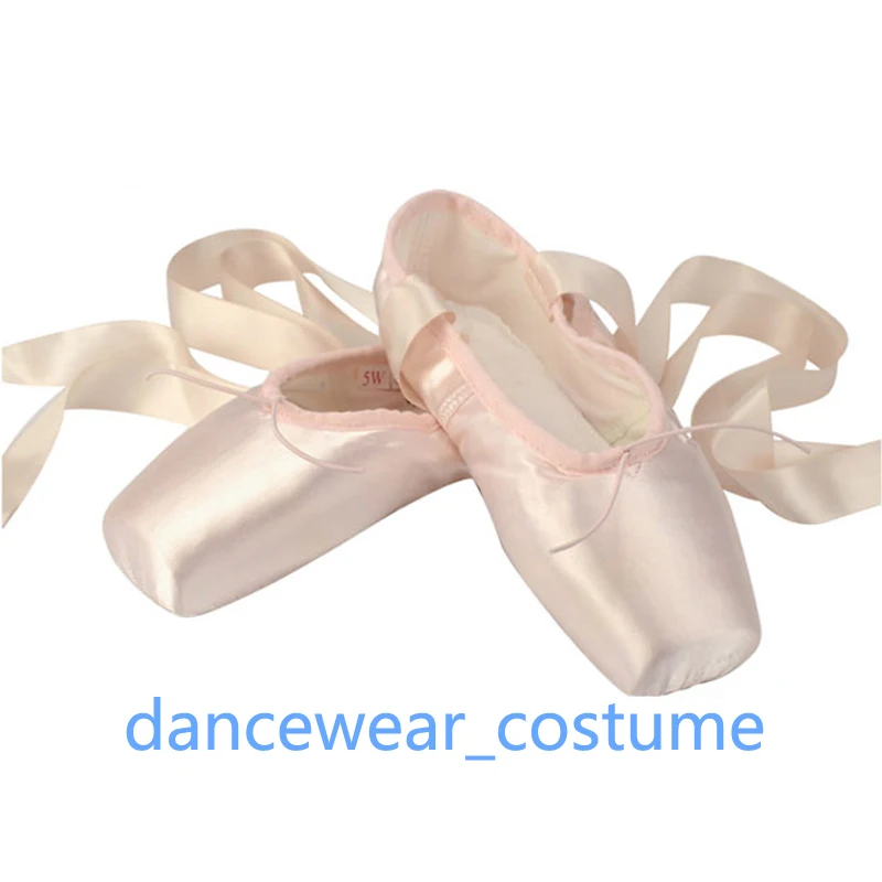 New Brand Hard Bottom Ballet Pointe Shoes Women Girls Professional Satin Ballet Dance Shoes with Ribbon All Size