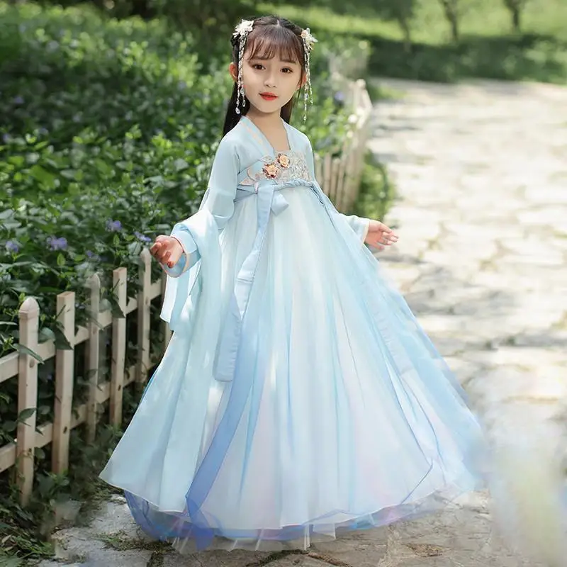 สาวฤดูใบไม้ร่วงใหม่โบราณสไตล์จีน Hanfu Super Fairy แขนยาว Sweet Lovely Princess กระโปรงพรรคเครื่องแต่งกาย