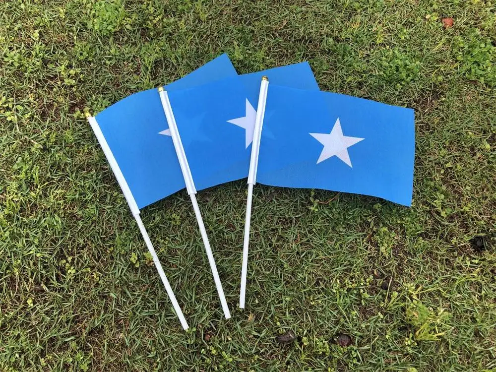 20pcs/lot Somali flag hand flag football match hard ball club torch flagpole party