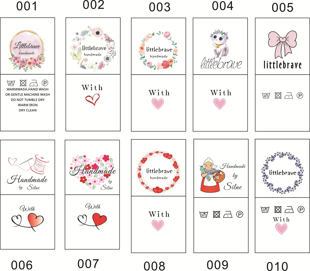 Custom Organic fold raw/off white cotton brand Labels baby kid Clothes Name Tags Handmade labels/Color print cotton labels tags