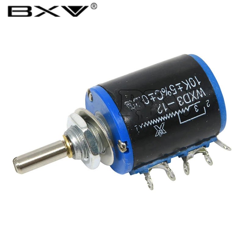 1 conjunto = 1 pçs WXD3-12 1w 10k 4.7k 3.3k 2.2k 1k anel de resistência multi círculo precisão fio enrolado potenciômetro + 1pcs cinza botão