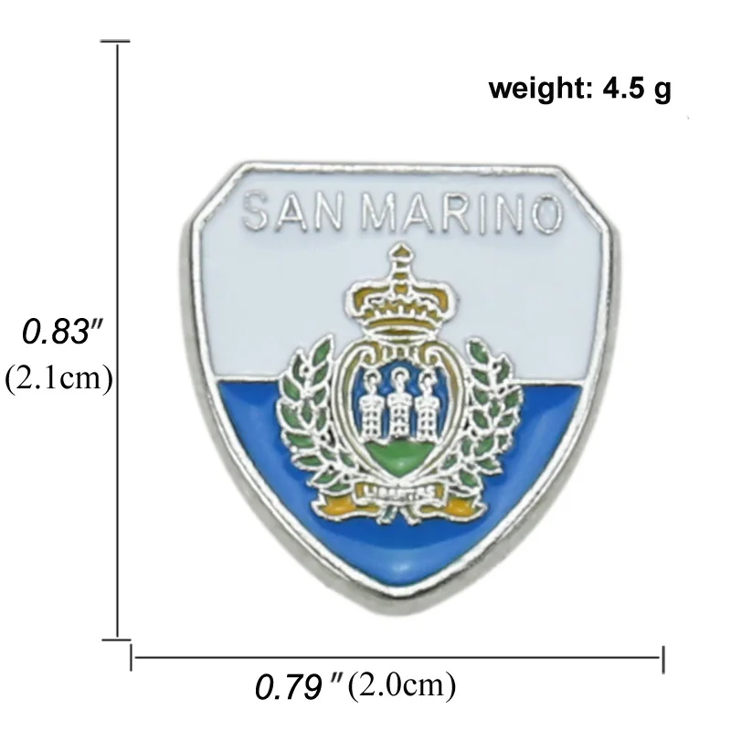 Spilla Unisex in lega di zinco con bandiera nazionale di San Marino del paese europeo