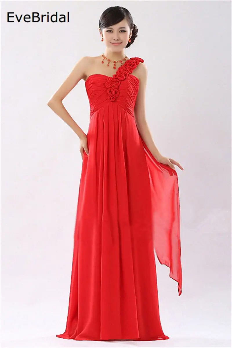 A Line Chiffon Sweetheart Pleat Elegant One Shoulder Bridesmaid Dresses Wedding Party Formal Prom Evening Lace Up Back