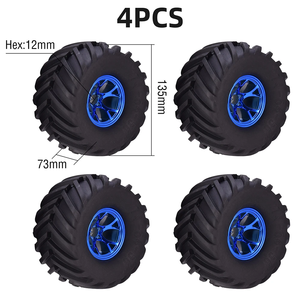 Band 12Mm Wielnaaf Wielen Voor Rc Auto 1/10 Monster Truck Off Road Traxxas Scx10 Hpi Hsp Tamiya Kyosho Wltoys Auto-Accessoires