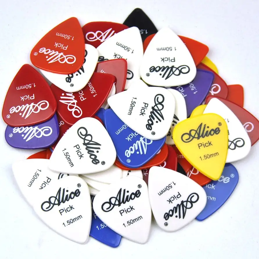 

100pcs Extra Heavy 1.5mm Alice Glossy Nylon Guitar Picks Plectrums For Electric Guitar Bass E