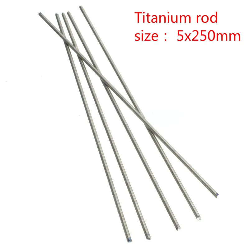 2 pieces of titanium rods and shafts with 5mm diameter and 250mm length for industrial tools