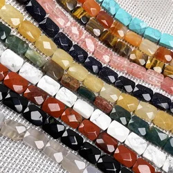 Natural Stone Crystal Agate Beaded Rectangle Faceted Turquoises Scattered Beads for Jewelry Making DIY Necklace Bracelet Gift