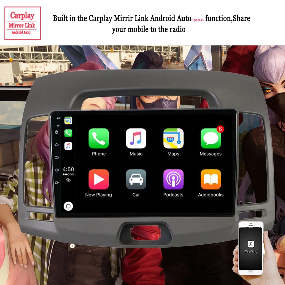 Android 14 Auto Car Radio For Hyundai Elantra 2006 2007 2008 2009 2010 2011 Navigation GPS Multimedia Player DVD Tape Recorder