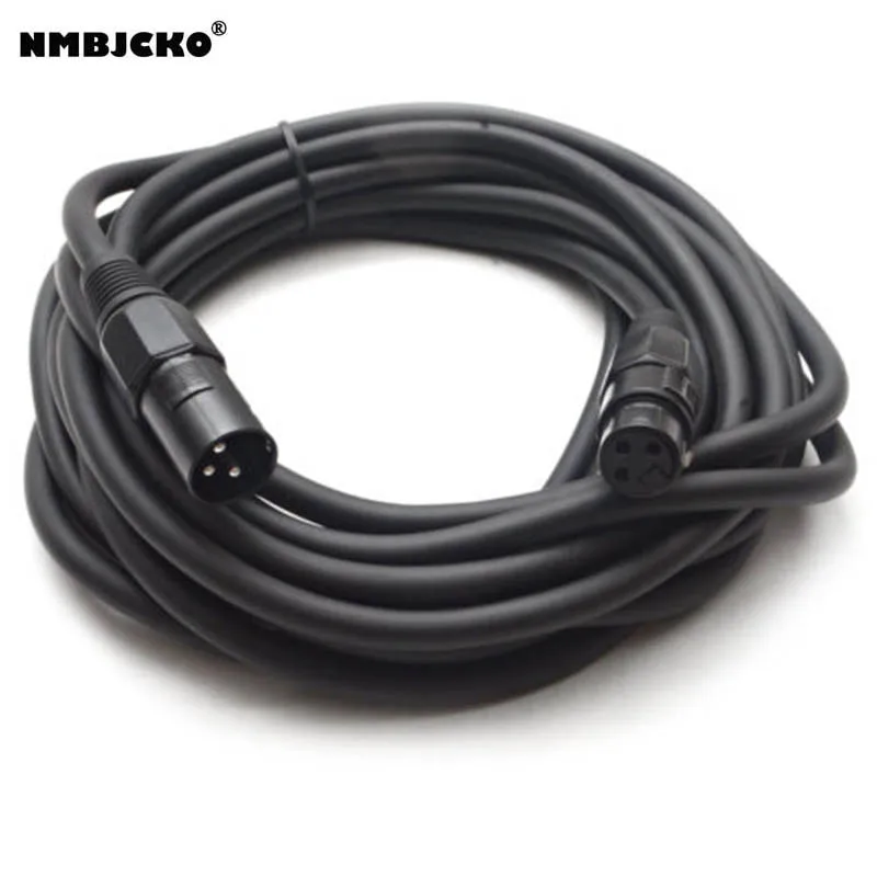 NMBJCKO 3Pin  XLR Microphone Cable 2pcs/Lot 1M-20M DMX Cable DMX Line For LED Par Moving Hea