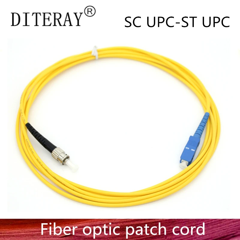 

10PCS/LOT SC/UPC to ST/UPC Fiber Optic Patch Cord Cable SC-ST 3M Jumper Single Mode Simplex 2 3.0mm Optical Fibra Optica FTTH