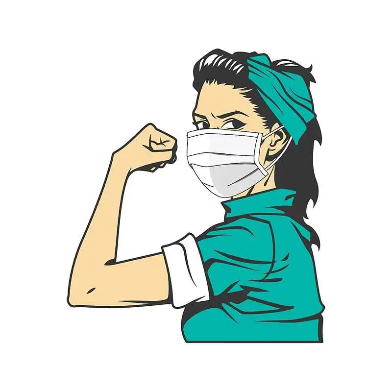 

Dawasaru for Rosie The Riveter Nurse Car Sticker Waterproof Motorcycle Body for Car Bumper Decal for Vehicle PVC,13cm*11cm