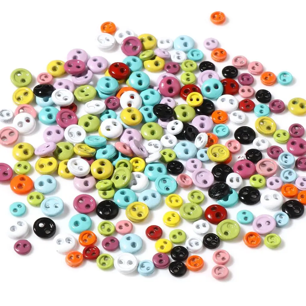 3mm 4mm Multicolor Metal Sewing Buttons Two Holes Round For DIY Doll Clothes Mini Buttons Clothing Sewing Accessories,50PCs