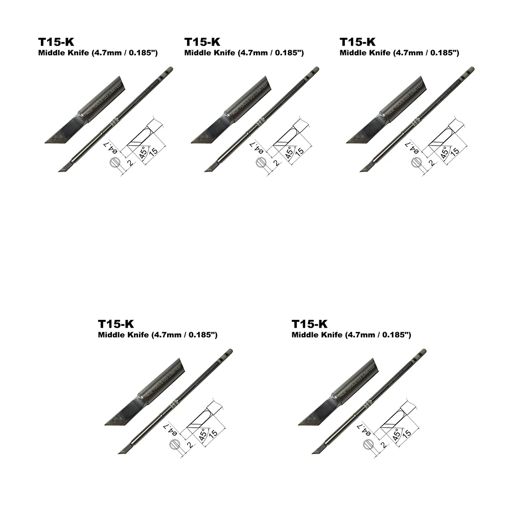 5 PCS T15-K Substituição De Solda Dicas para HAKKO FM-203 FM-204 FM-206 FX-951 FX-950 FX-952 FX-9501 FM-2028 FM-2027 FM-2021