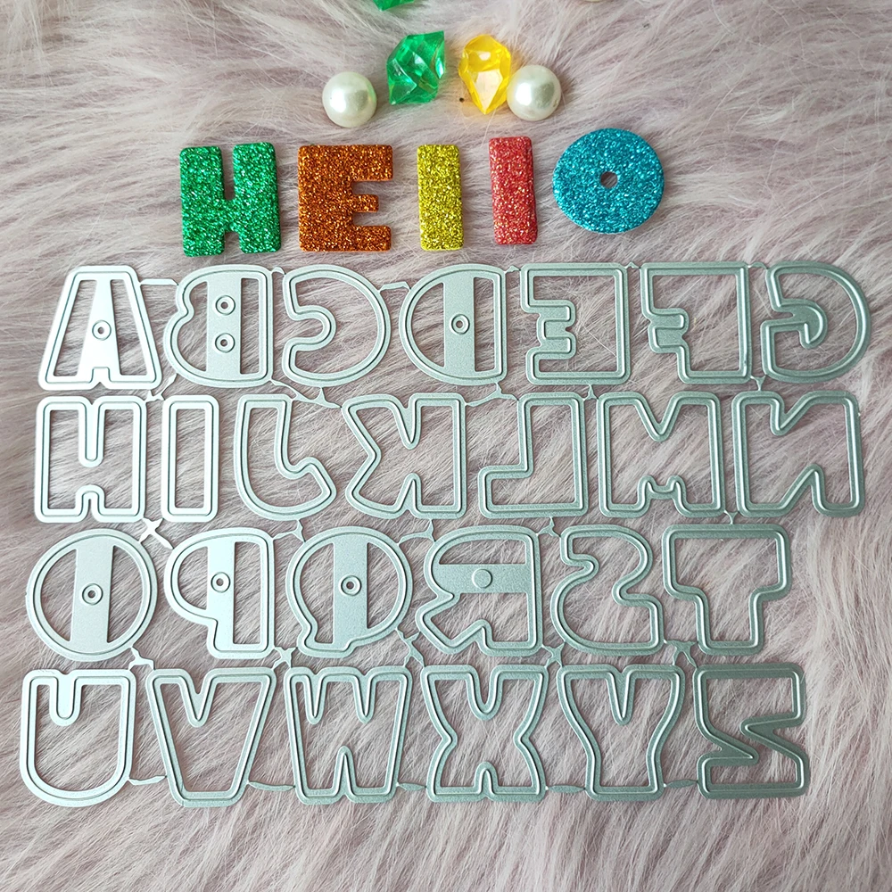 

New 26-letter alphabet metal cutting die mould scrapbook decoration embossed photo album decoration card making DIY handicrafts