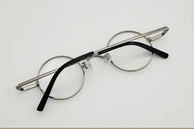 Brillengestell Herren Metall Retro Runde Korrektionsbrille Myopie Optische Brille Rund Durchmesser 40mm Kleiner runder Rahmen Damen – Detail 8