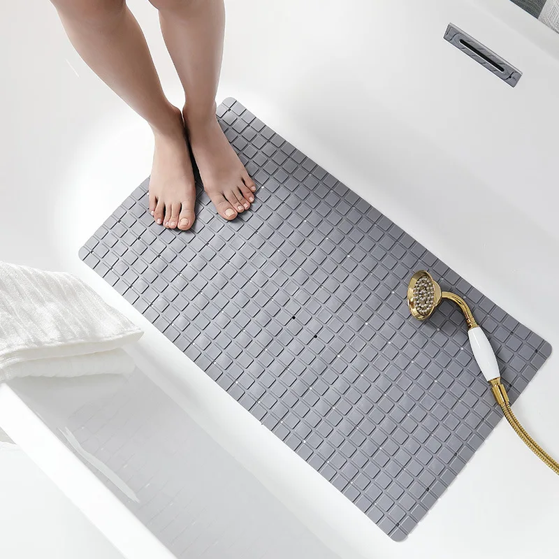 PVC Bathroom Anti-Slip Mat with Suction Cup, Bath Shower Mat, Floor Cushion, Bathtub Massage Mat, Drain Hole