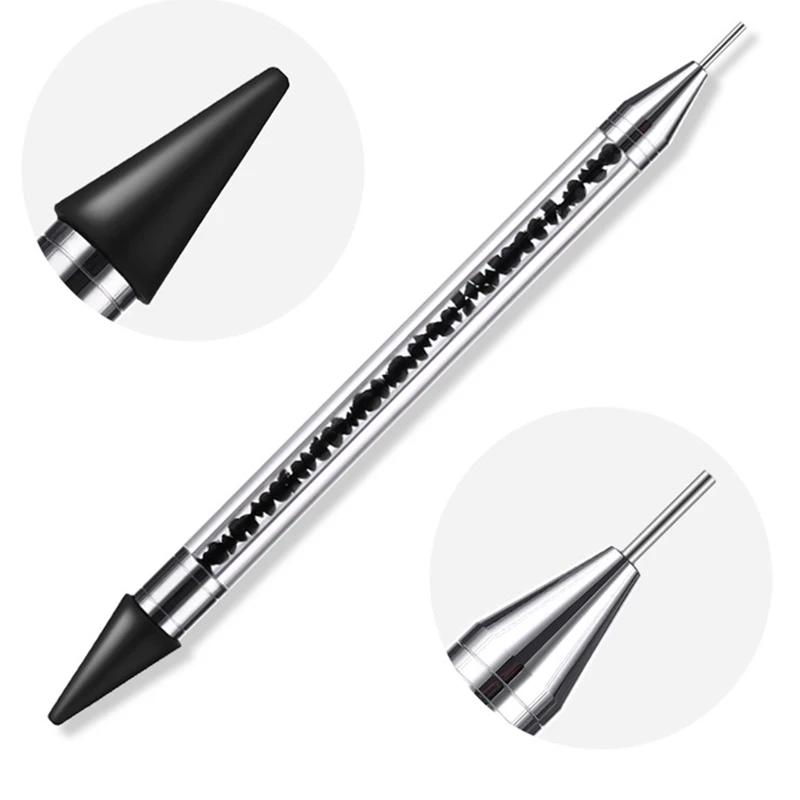 Fashion Crystal Nail Beauty Boren Tool Siliconen Hoofd Dual Tip Pen Sieraden Maken Telefoon Geval Strass Diy Home Office Supply