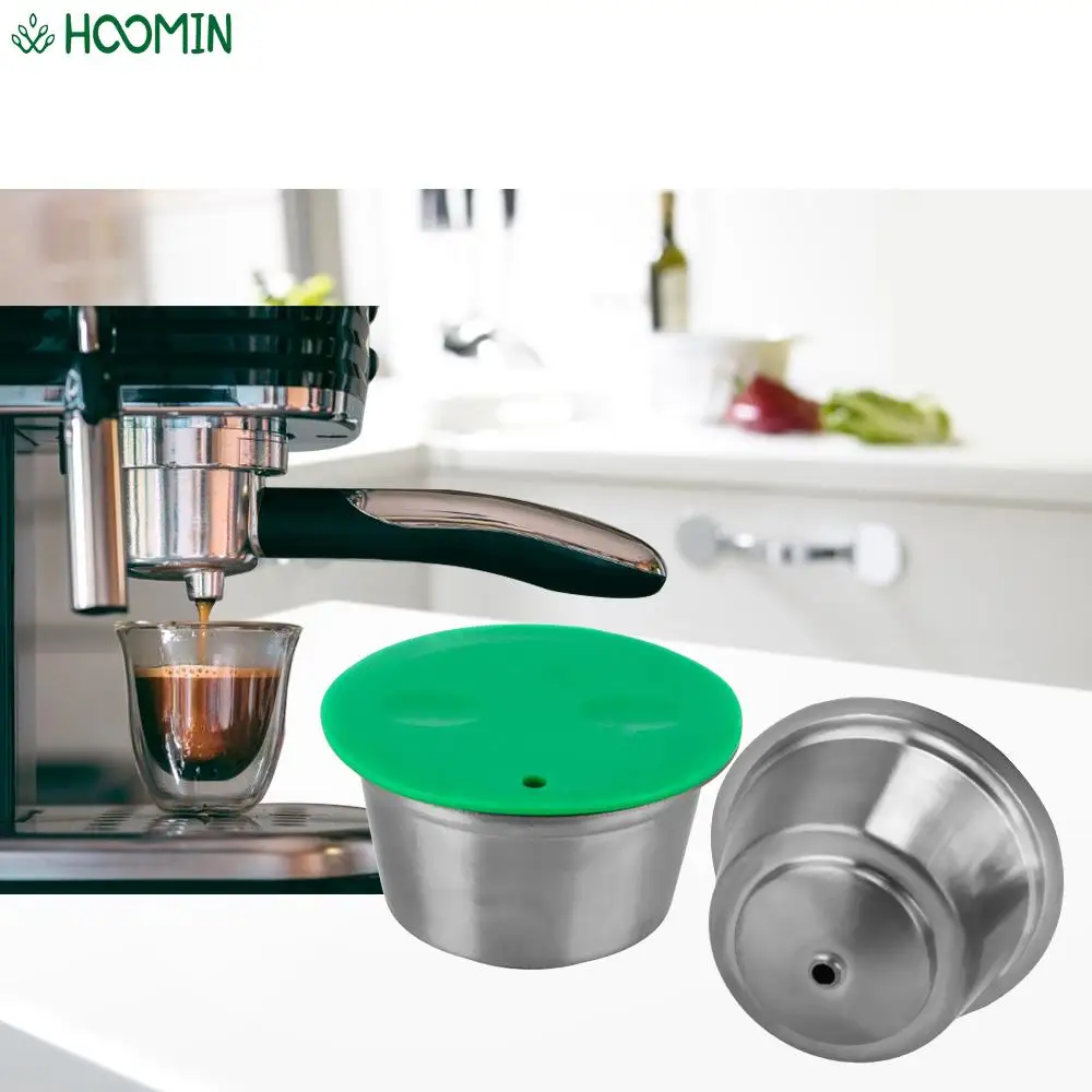 Cápsula de café Dolce Gusto reutilizable, cápsula de café recargable de Metal inoxidable con cuchara de café Nescafé con Clip