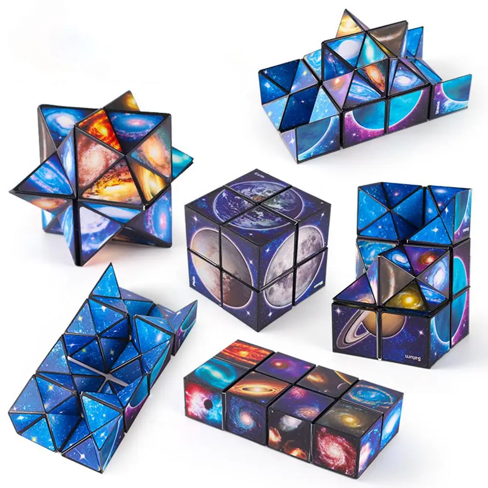 Giocattolo intercambiabile per alleviare lo Stress del cubo magico-assemblaggio di giocattoli Puzzle con vibrazione a mano intercambiabile e magnetica 3D per bambini e adulti