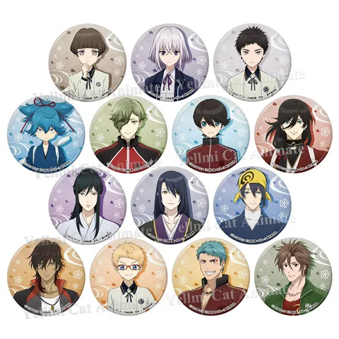 1pc 44mm Touken Ranbu Online Sword Badges Round Icons Brooch Pins