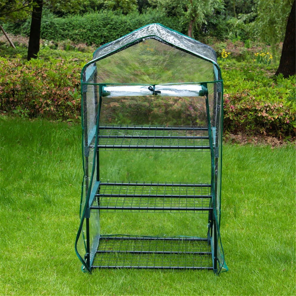 2/3/4 Tiers Home Plant Portable PVC Greenhouse Garden Cover Plants Flowers Mini Garden Cover Without Iron Frame