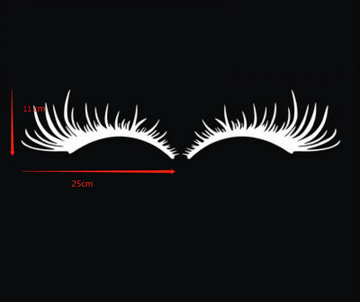 Car Headlight Eyebrow Eyelash Sticker  Bumper  Decorative Personality Fashionable Reflective Exterior Decoration for Men Women