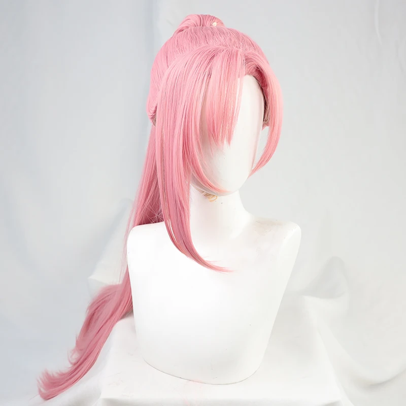 

New Anime SK∞ Cherry Blossom Cosplay Wig Long Straight Pigtail Pink Ponytail Heat Resistant SK8 the Infinity SK Eight + Wig Cap