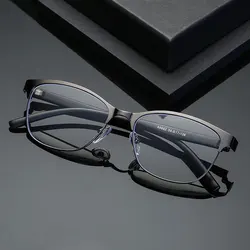 New Arrival Fashion Anti-Blue Ray Reading Glasses Full Rim Metal Frame Eyewear with Spring Hinges Men and Women Style
