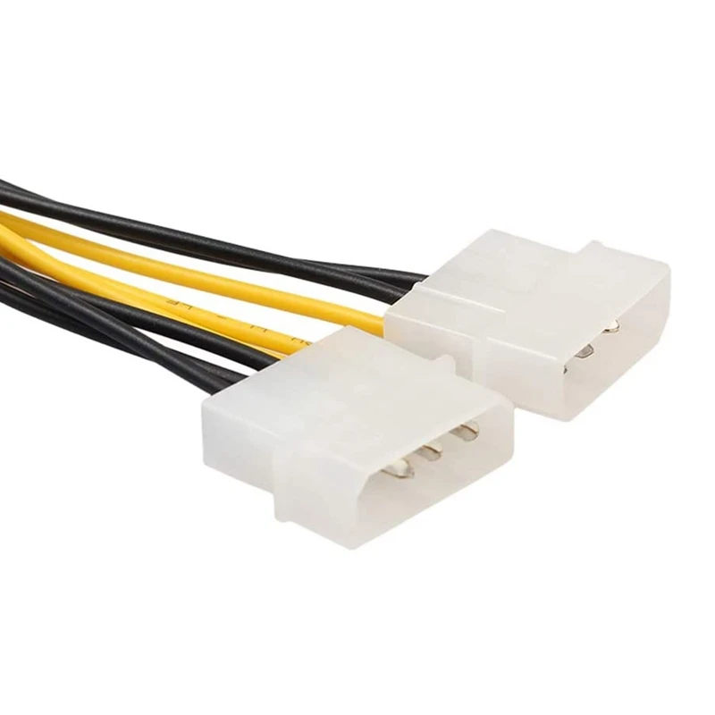 2 Dual Double 4 Pin Molex IDE maschio a 8 Pin femmina PCI-E PCIe PCI E Express connettore adattatore per cavo di alimentazione per scheda Video GPU