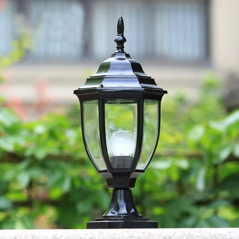 Lampe frontale de colonne de clôture étanche extérieure, lampe murale de style européen, maison, porte, villa, jardin, cour