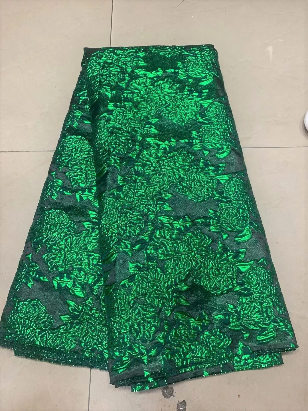 

Green Jacquard Fabric Brocade Lace Tissu Top Selling African Tulle Net Lace Fabric Brocade Fabric for Nigerian Wedding KJK21128