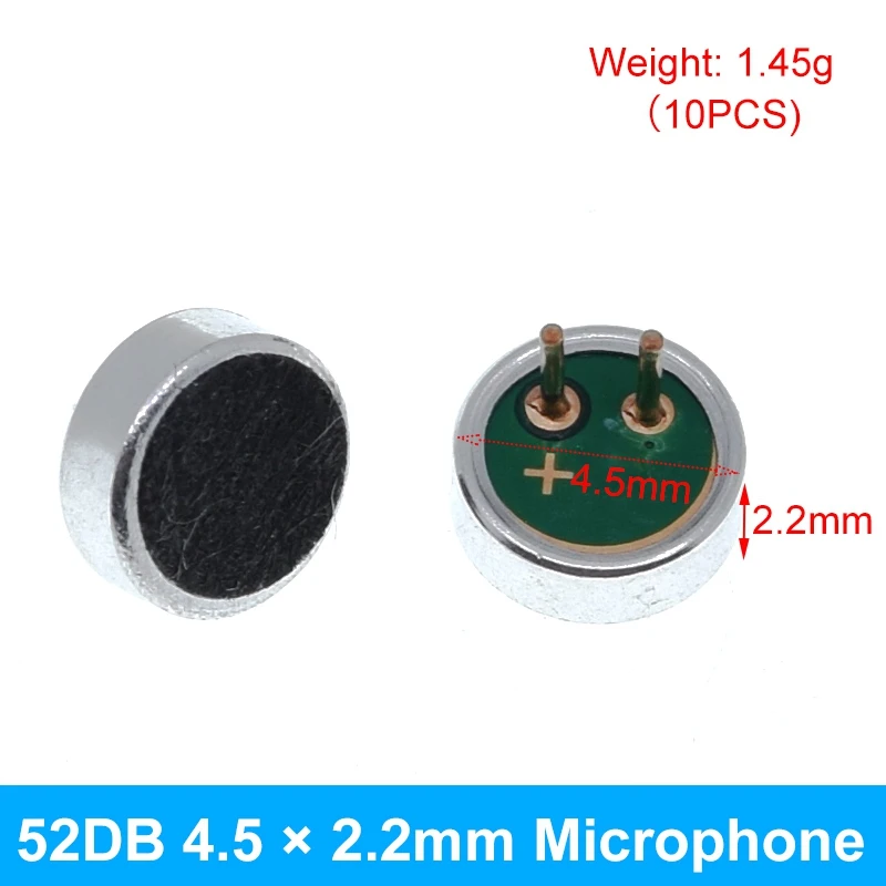 TZT 10 Stück Sortierte Elektret-Mikrofone mit 2-Pin-Anschluss 9x7mm 9767 6x5mm 6050 6x2.2mm 6022 4.5x2.2mm 4522 4x1.5mm 4015 – Detail 17