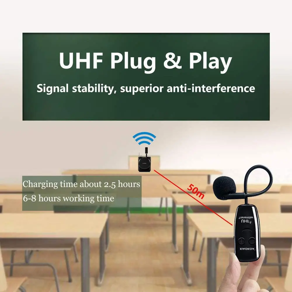 무선 마이크 헤드셋, UHF 듀얼 무선 마이크, 무선 마이크 2 개 및 수신기 1 개, 헤드셋 및 핸드헬드 2 in 1 충전식