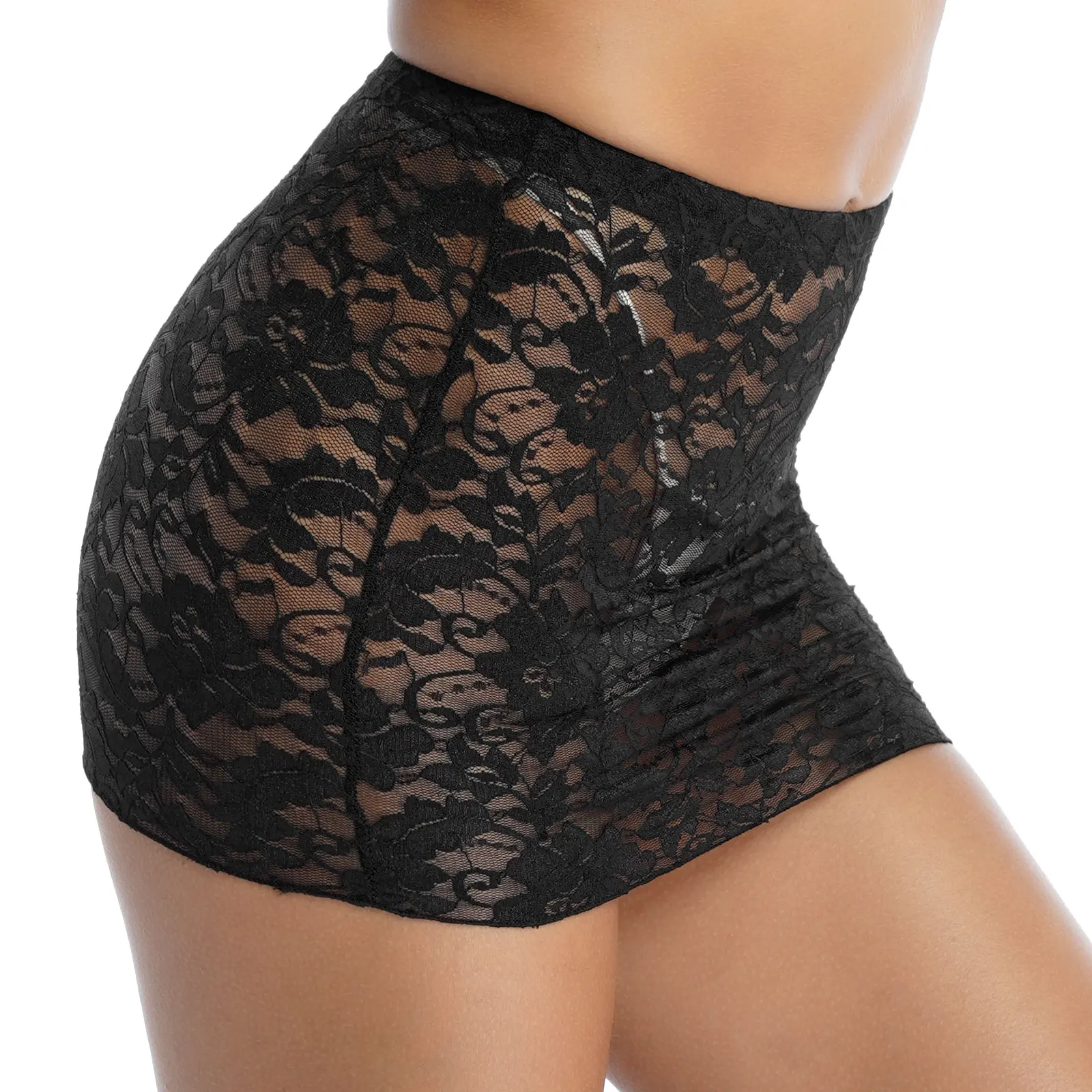 

Womens Sexy Mini Skirt See-through Pencil Bodycon Skirt Floral Lace Nightclub Micro Skirt Lingerie Babydolls Nightwear Sleepwear