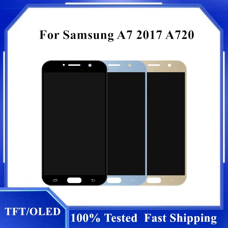 

100% TESTED OLED/TFT LCD Replacement For SAMSUNG Galaxy A7 2017 SM-A720F A720F A720 Touch Screen Digitizer Assembly Lcd Display