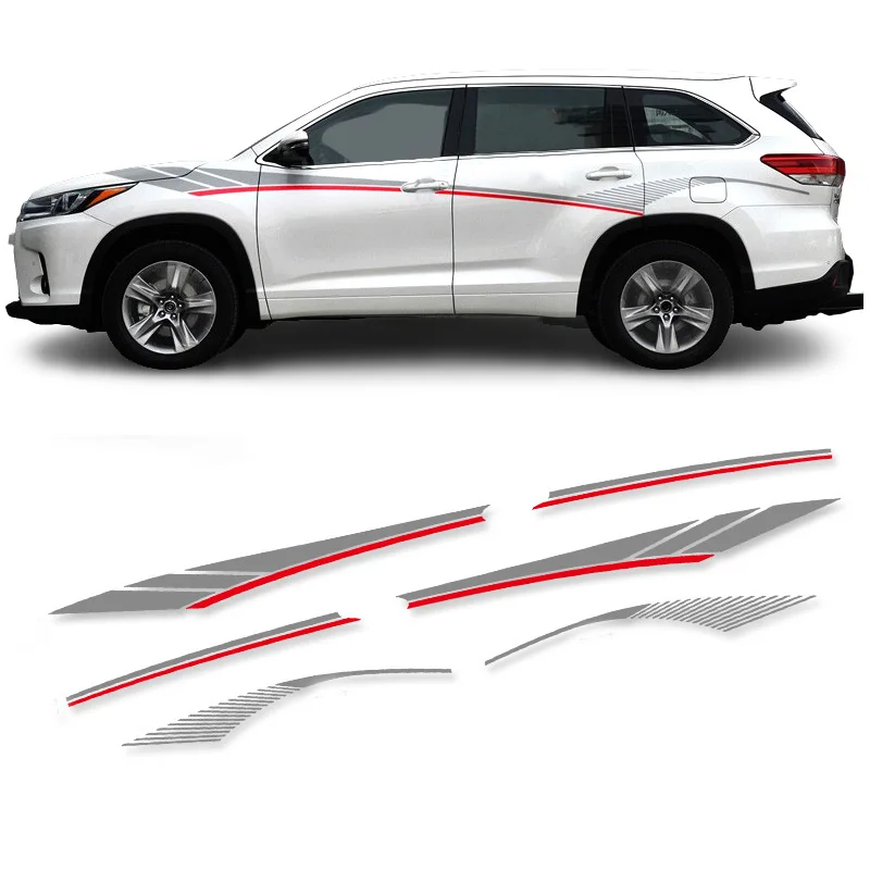 

Sport Car Styling Sticker Waistline Body Stripe Decal Vinyl Graphics for Highlander 2014 2015 2016 2017 2018 2019