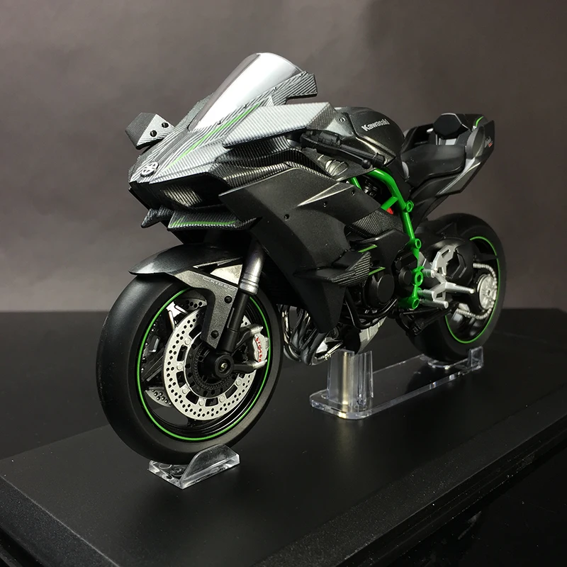 Diecast 1:12 Simulation Vehicles 17cm Kawasaki H2R H2 Aolly Model Motorcycle Collection Desktop Ornaments Gift for Boy