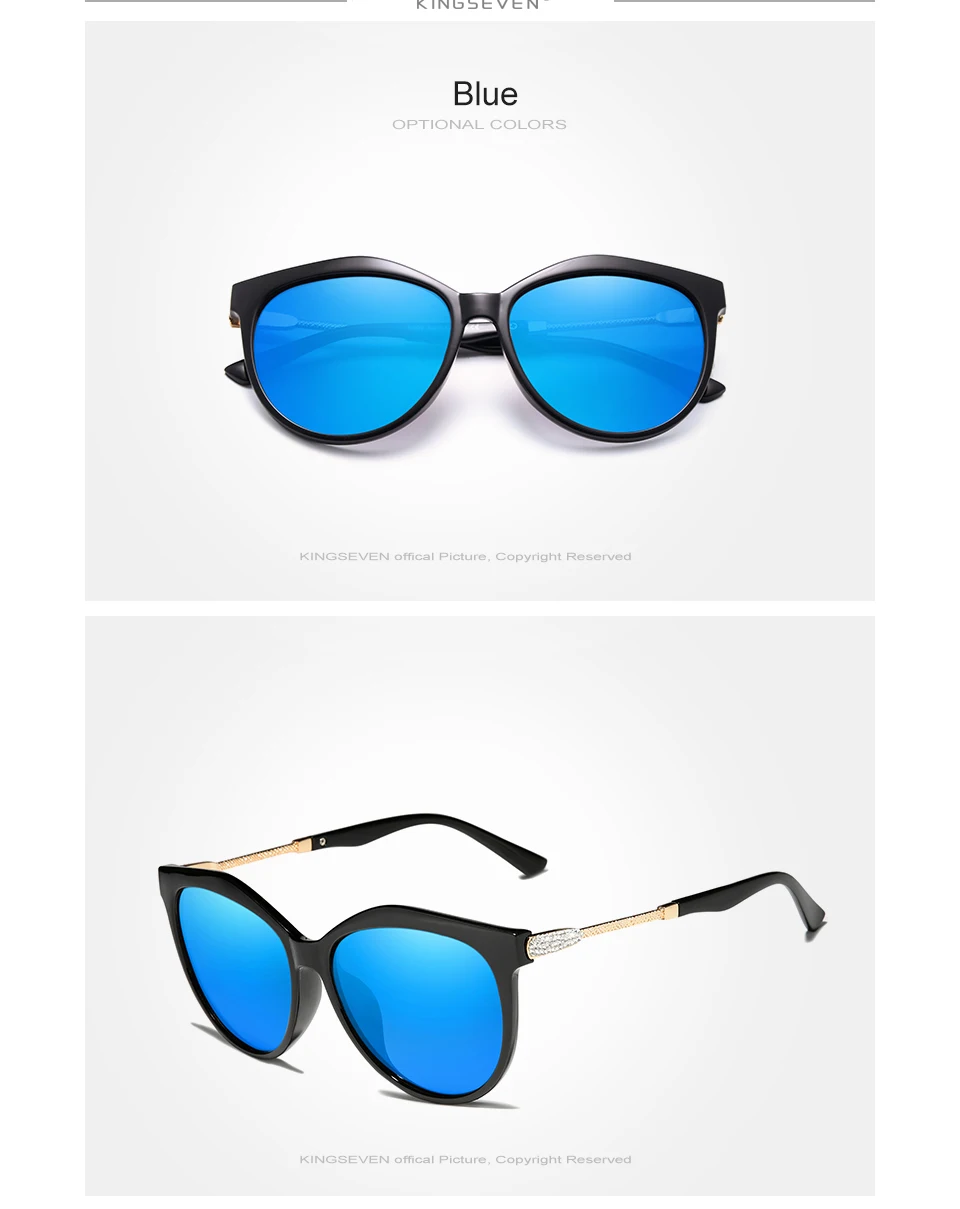 KINGSEVEN Mode Sonnenbrillen Elegante Serie Frauen Polarisierte Gläser Doppel Rahmen Design Frauen Weibliche Brillen – Detail 9