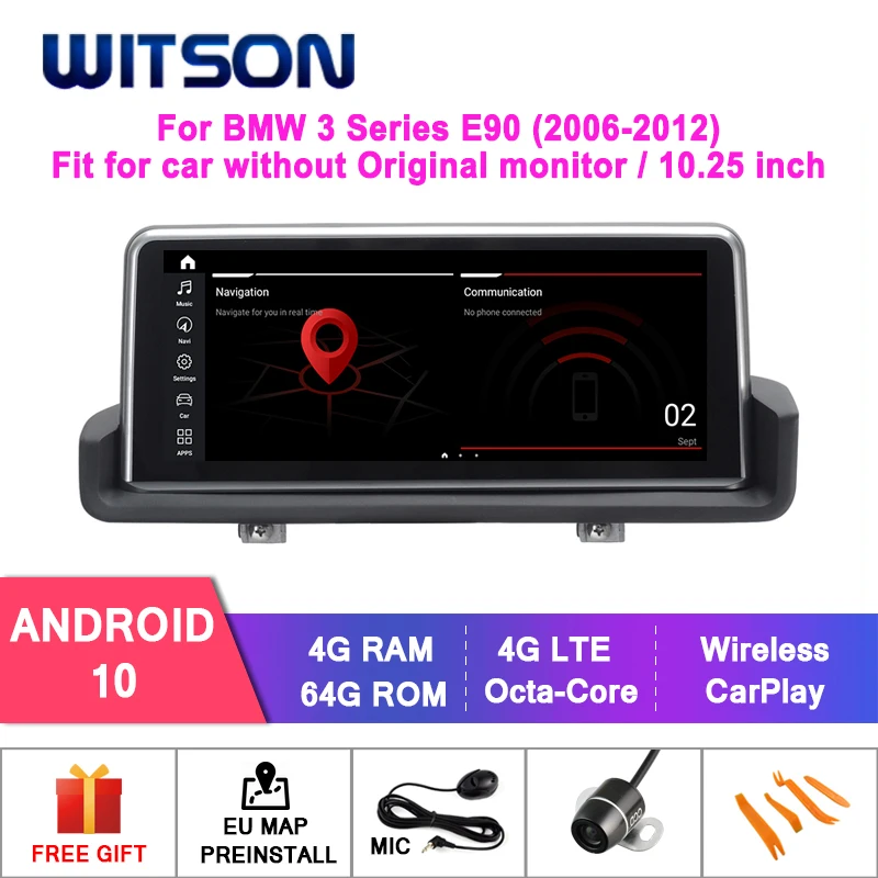 

WITSON Android 10.0 10.25" CAR DVD GPS For BMW 3 series E90 2006-2012 4GB+64GB car stereo multimedia AUTO RADIO NAVIGATION GPS