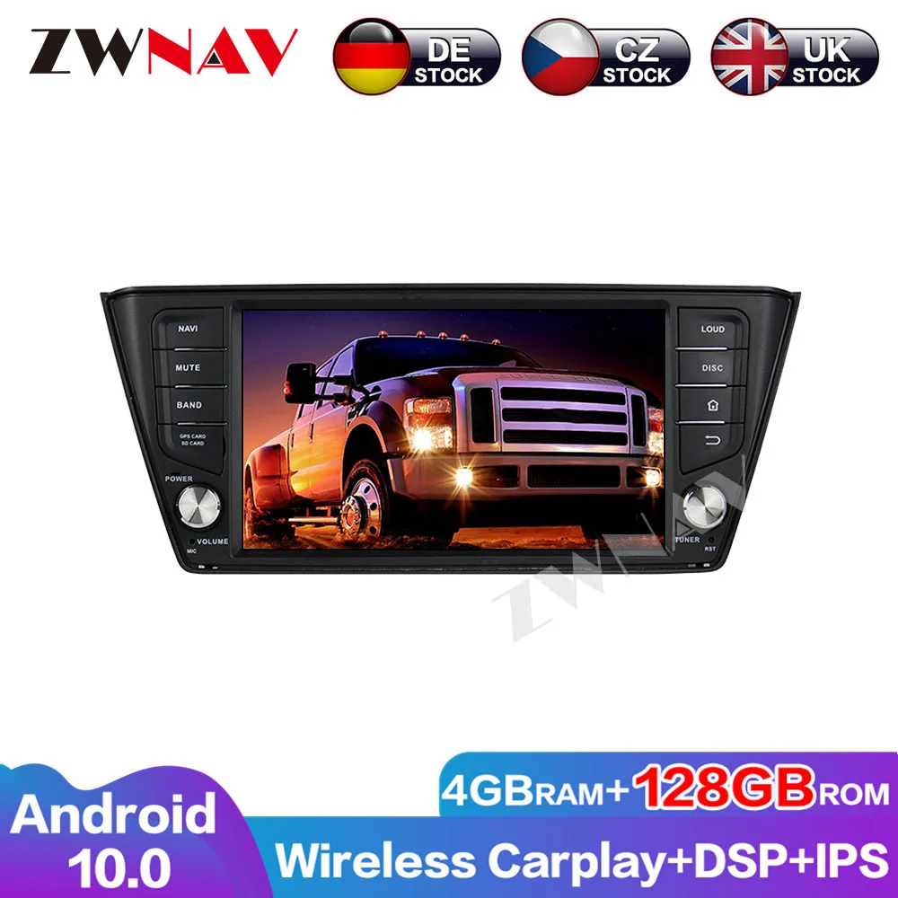 Touch Screen Auto Radio 128G Android 10 DSP Audio Navigation GPS For Skoda Fabia Multimedia Head Unit Car DVD Player