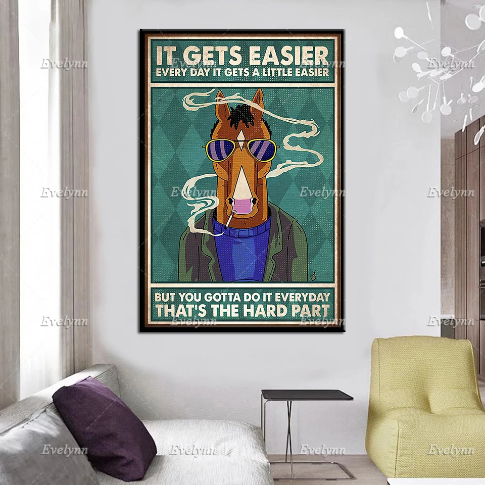 It Gets Easier Every Day It Gets A Little Easier Retro Poster Minimalism Wall Art Prints Home Decor Canvas Unique Gift